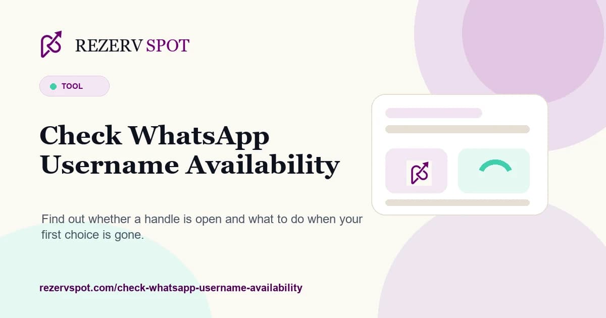 WhatsApp username availability checker card