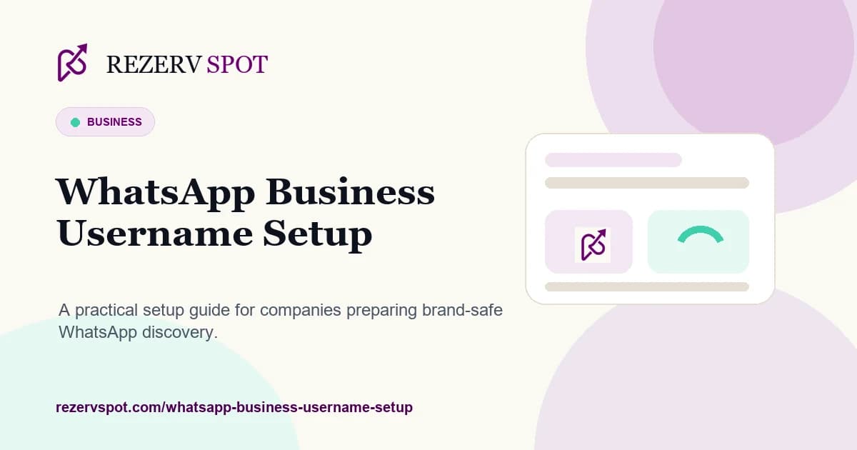 WhatsApp business username setup card