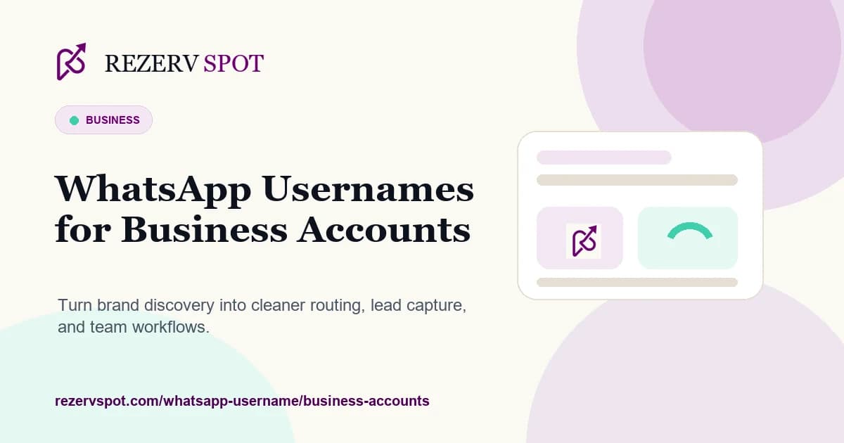 WhatsApp business usernames guide card