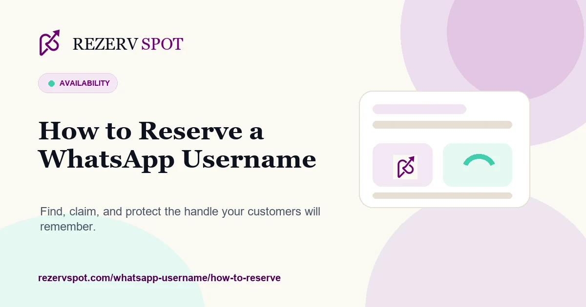 WhatsApp username reservation guide card