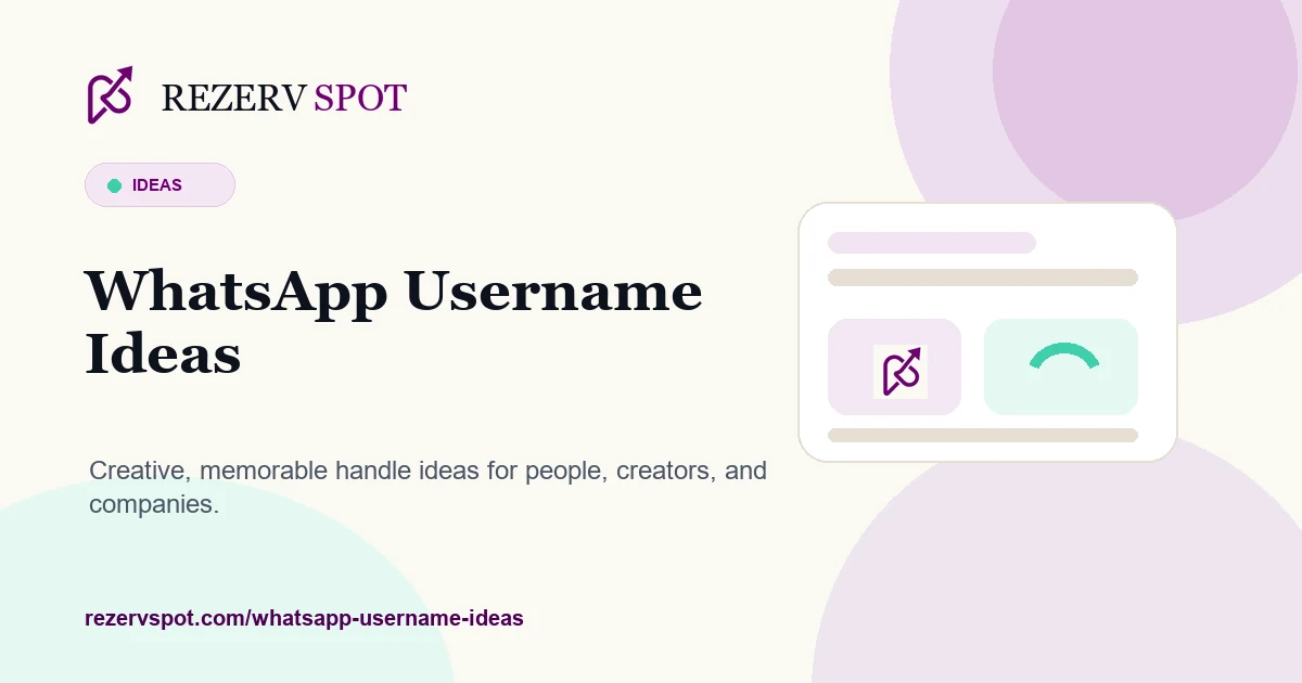 WhatsApp username ideas card